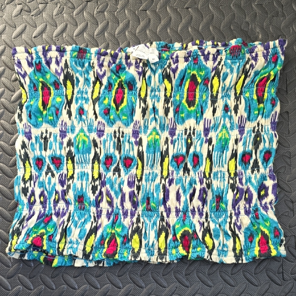 Anthropologie Vibrant Blue and Green Crop Top